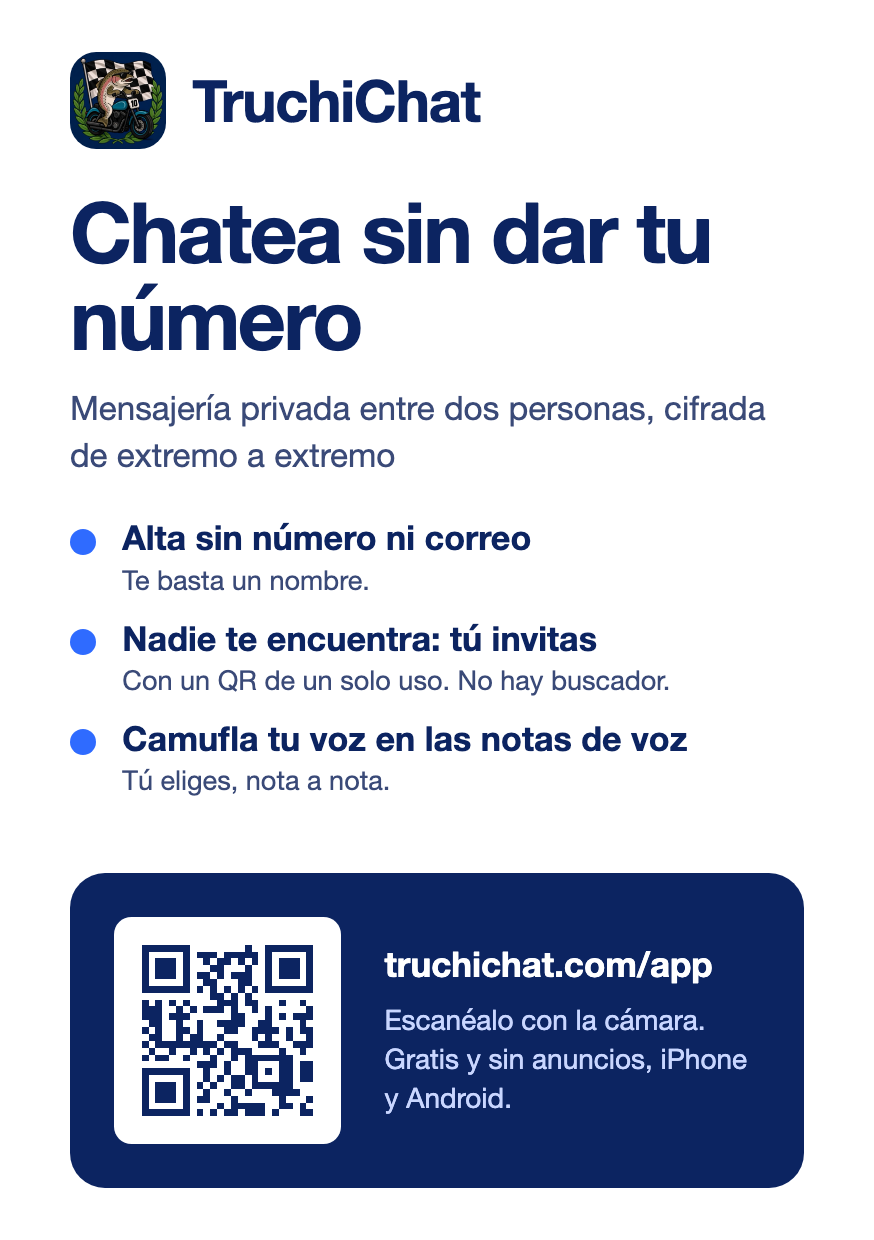 Cartel A5 de TruchiChat con su QR