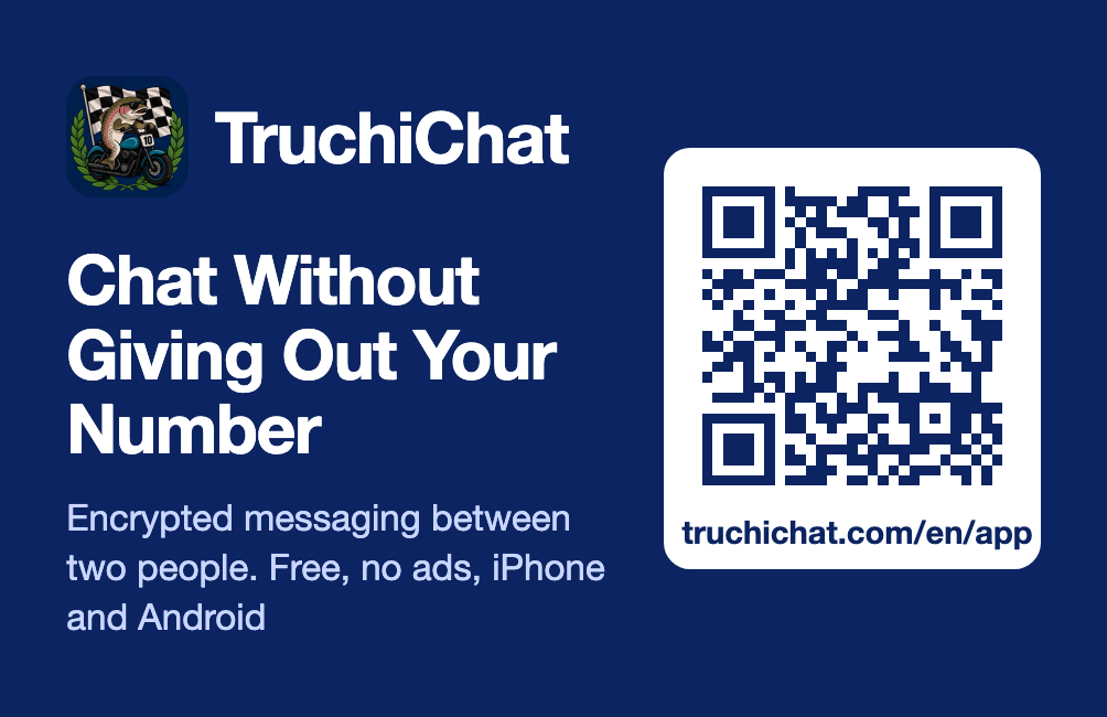 TruchiChat card with its QR code